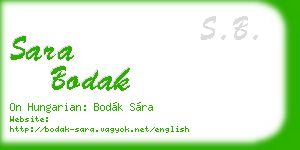 sara bodak business card